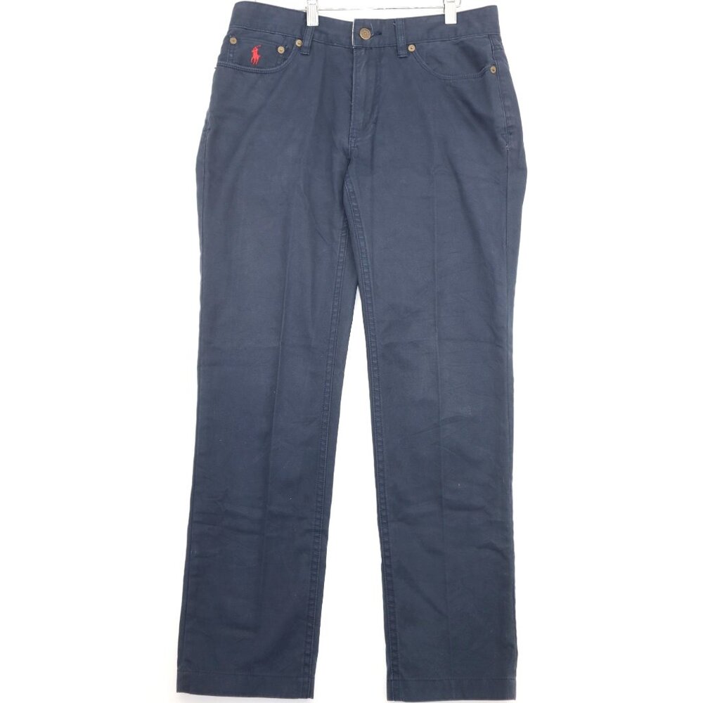 Polo Ralph Lauren Mens Navy Blue Cotton Pants Size 30W 28L Chino